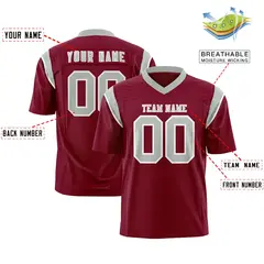 Cardinal Gray Shoulder Cut Two-Tone Flag Football Jersey 2