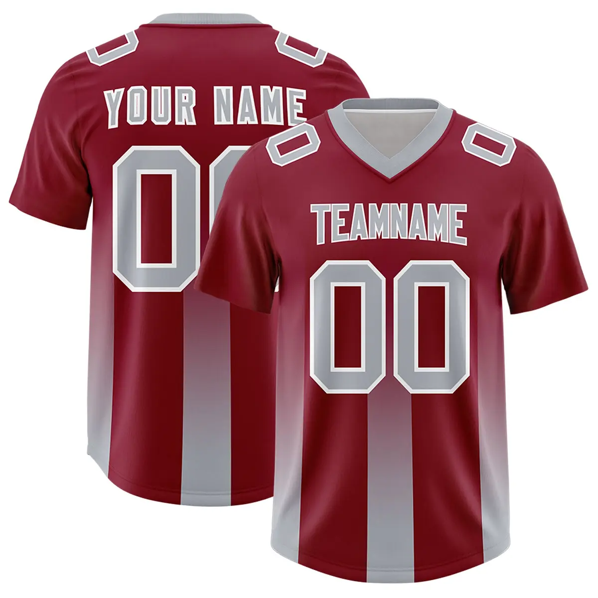 Cardinal Gray Vertical Gradient Stripe Team Football Jersey