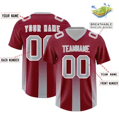 Cardinal Gray Vertical Gradient Stripe Team Football Jersey 2