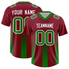 Cardinal Kelly Green Gradient Vertical Stripe Football Jersey 1