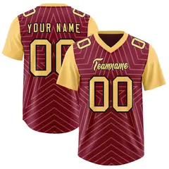 Cardinal Khaki Star Pattern Raglan Sleeves Football Jersey