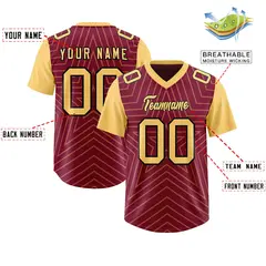 Cardinal Khaki Star Pattern Raglan Sleeves Football Jersey 2