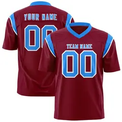 Cardinal Light Blue Two-Tone Shoulder Cut Flag Football Jersey 1