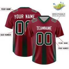 Cardinal Midnight Green Gradient Vertical Stripe Football Jersey 2