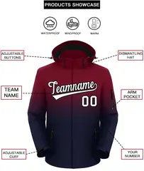 Cardinal Navy Gradient Hooded Waterproof Outdoor Jacket 2