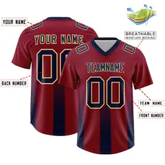 Cardinal Navy Gradient Vertical Stripe Football Jersey 2