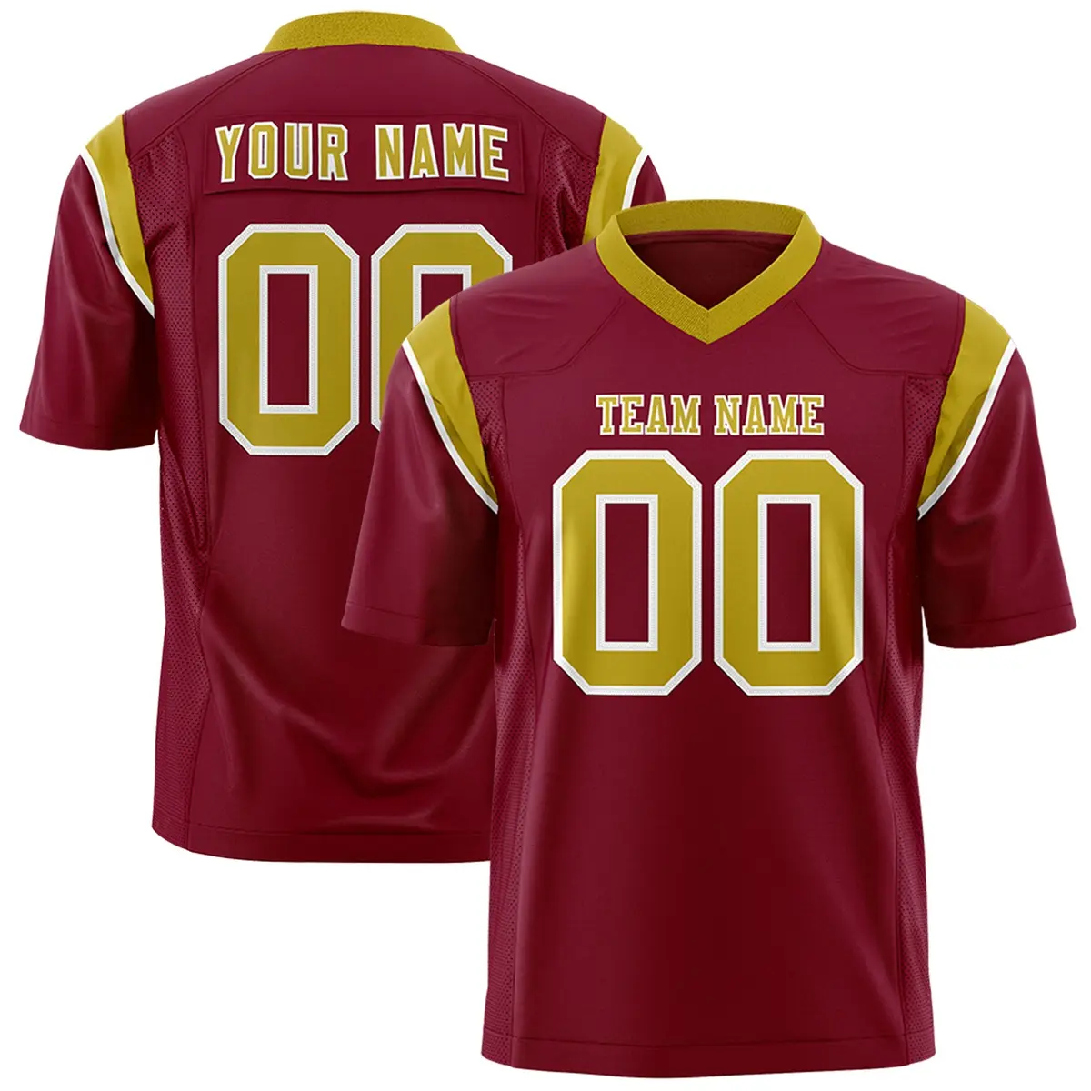 Cardinal Old Gold Shoulder Cut Two-Tone Flag Football Jersey