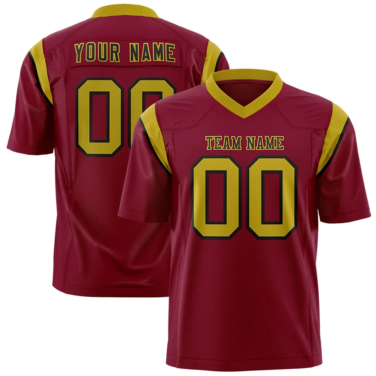 Cardinal Old Gold Shoulder Cut Two-Tone Flag Football Jersey