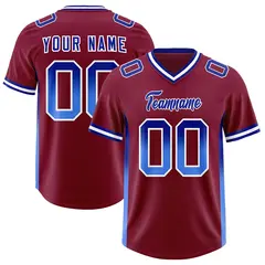 Cardinal Royal and Powder Blue Gradient Sides Football Jersey