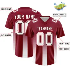 Cardinal White Gradient Vertical Stripe Football Jersey 2