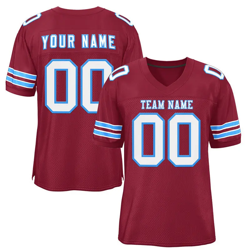 Cardinal White-Powder Blue Mesh Football Jersey