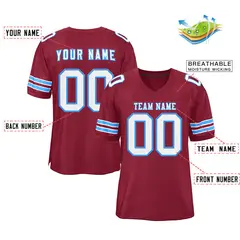 Cardinal White-Powder Blue Mesh Football Jersey 2