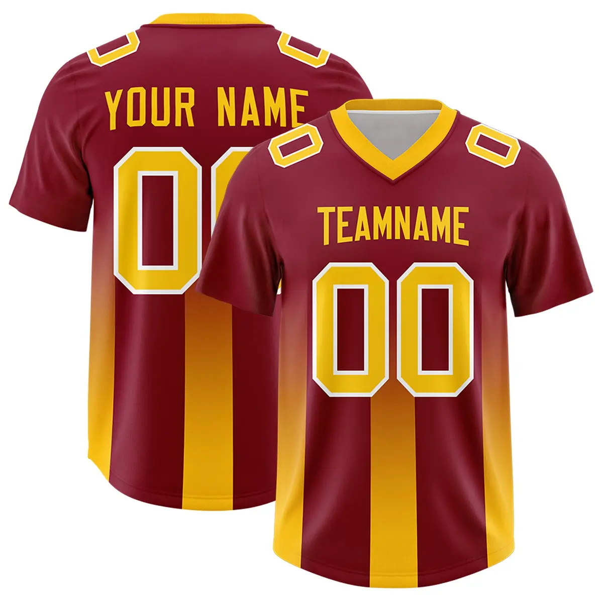 Cardinal Yellow Vertical Gradient Stripe Football Jersey