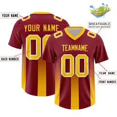 Cardinal Yellow Vertical Gradient Stripe Football Jersey 2