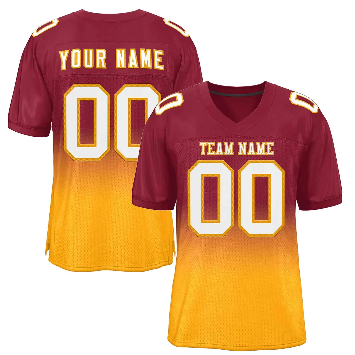 Cardinal Yellow White-Yellow Gradient Football Jersey