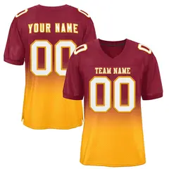 Cardinal Yellow White-Yellow Gradient Football Jersey