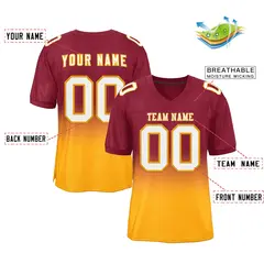 Cardinal Yellow White-Yellow Gradient Football Jersey 2