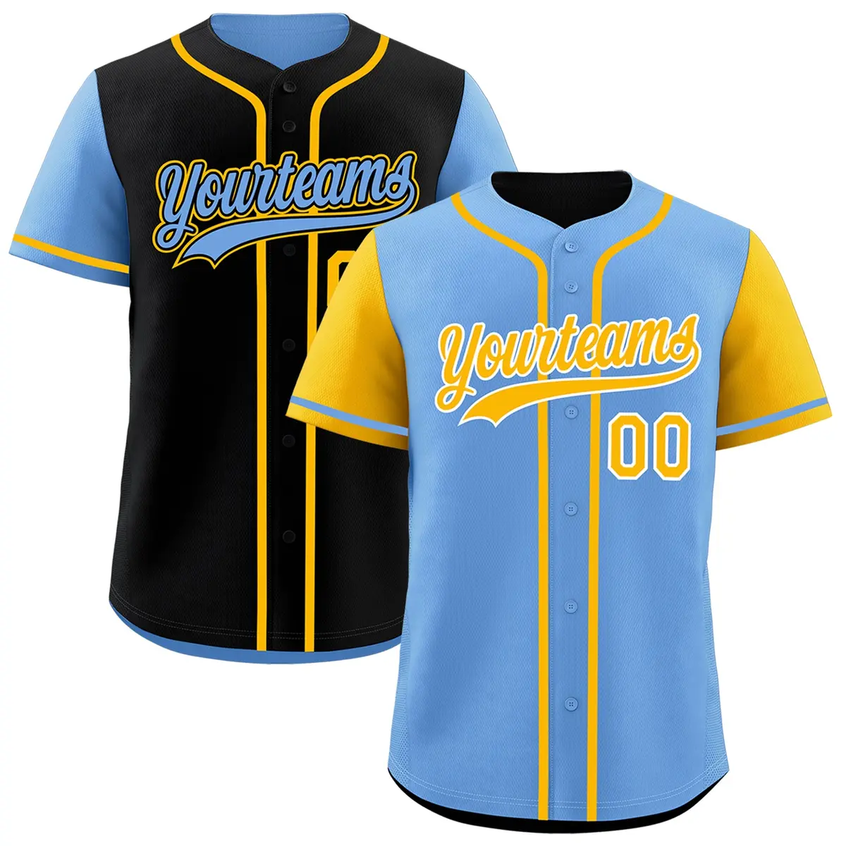 Carolina Black Reversible Raglan Baseball Jersey