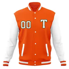 Casual Full-Snap Varsity Letterman Baseball Jacket 13