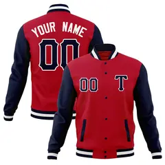 Casual Full-Snap Varsity Letterman Baseball Jacket 17