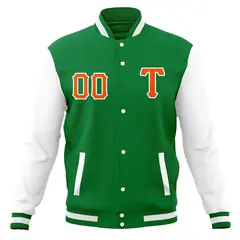 Casual Full-Snap Varsity Letterman Baseball Jacket 29