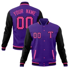Casual Full-Snap Varsity Letterman Baseball Jacket 33