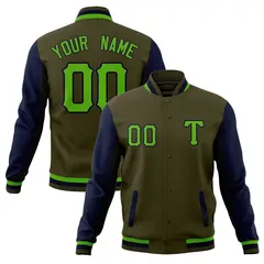 Casual Full-Snap Varsity Letterman Baseball Jacket 49