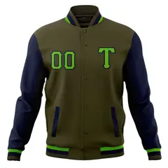 Casual Full-Snap Varsity Letterman Baseball Jacket 53