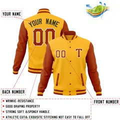 Casual Full-Snap Varsity Letterman Baseball Jacket 60