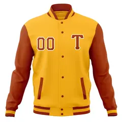 Casual Full-Snap Varsity Letterman Baseball Jacket 61