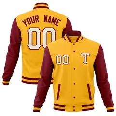 Casual Full-Snap Varsity Letterman Baseball Jacket 65