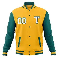 Casual Full-Snap Varsity Letterman Baseball Jacket 77