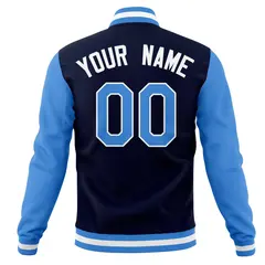 Casual Letterman Varsity Baseball Jacket Full-Snap Coat 14