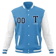 Casual Letterman Varsity Baseball Jacket Full-Snap Coat 21