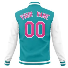 Casual Letterman Varsity Baseball Jacket Full-Snap Coat 30