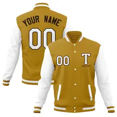 Casual Letterman Varsity Baseball Jacket Full-Snap Coat 33