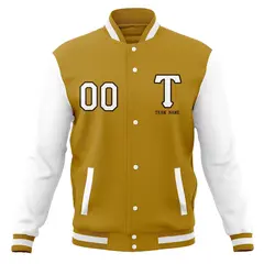 Casual Letterman Varsity Baseball Jacket Full-Snap Coat 37