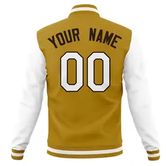 Casual Letterman Varsity Baseball Jacket Full-Snap Coat 38