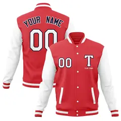 Casual Letterman Varsity Baseball Jacket Full-Snap Coat 41