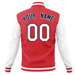 Casual Letterman Varsity Baseball Jacket Full-Snap Coat 46