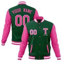 Casual Letterman Varsity Baseball Jacket Full-Snap Coat 49