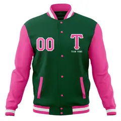 Casual Letterman Varsity Baseball Jacket Full-Snap Coat 53