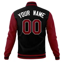 Casual Letterman Varsity Baseball Jacket Full-Snap Coat 6