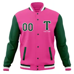 Casual Letterman Varsity Baseball Jacket Full-Snap Coat 61