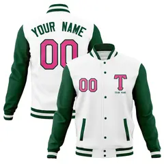 Casual Letterman Varsity Baseball Jacket Full-Snap Coat 73