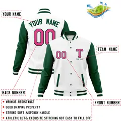 Casual Letterman Varsity Baseball Jacket Full-Snap Coat 76