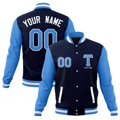 Casual Letterman Varsity Baseball Jacket Full-Snap Coat 9