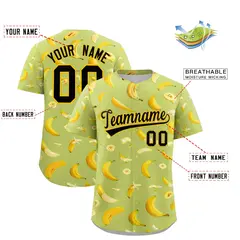 Champagne Banana Graffiti Pattern Fashion Baseball Jersey 2