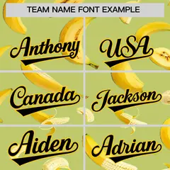 Champagne Banana Graffiti Pattern Fashion Baseball Jersey 4