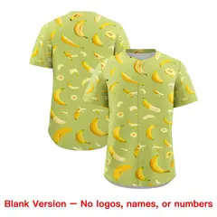 Champagne Banana Graffiti Pattern Fashion Baseball Jersey 7